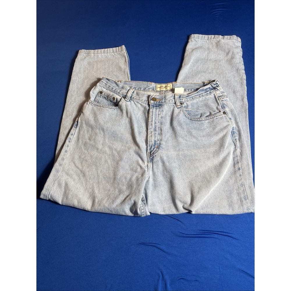 Eddie Bauer Jeans Womens 14 Light Washed Distressed Classic Mom Jeans